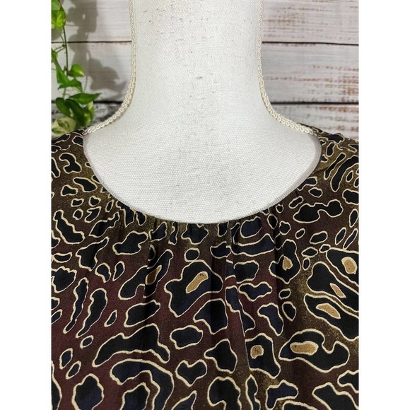 Tory Burch Blouse Tank size 2 Black Brown Cheetah Animal Sheer Cocktail Wedding - Picture 3 of 10